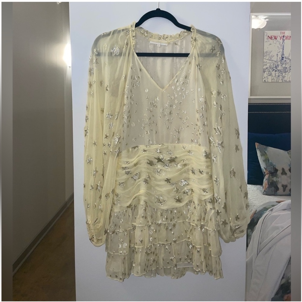 Loveshack Fancy yellow star dress